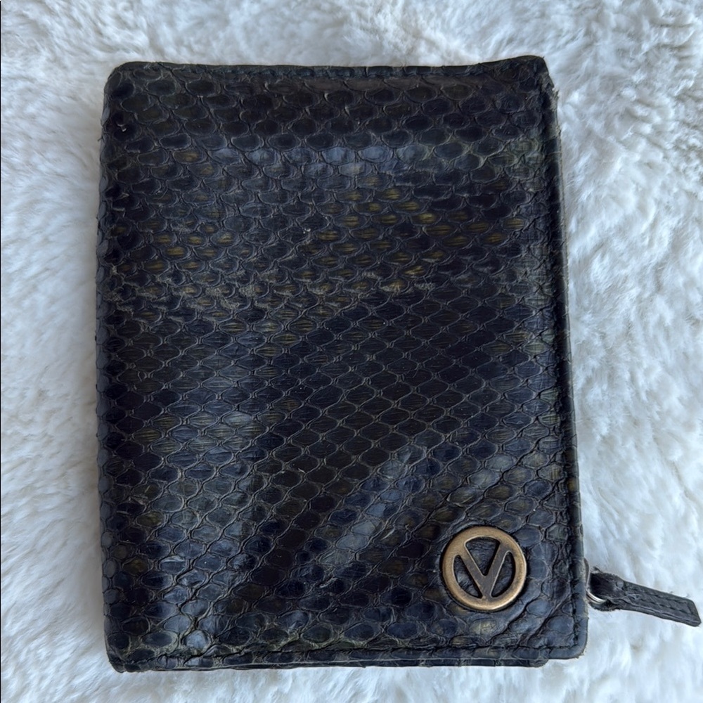 Valentino Snakeskin Wallet with Bronze Logo